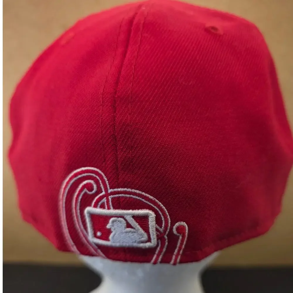 New York Yankees MLB New Era 59Fifty Fitted Hat Cap Sz 7-1/4 Red Large Logo